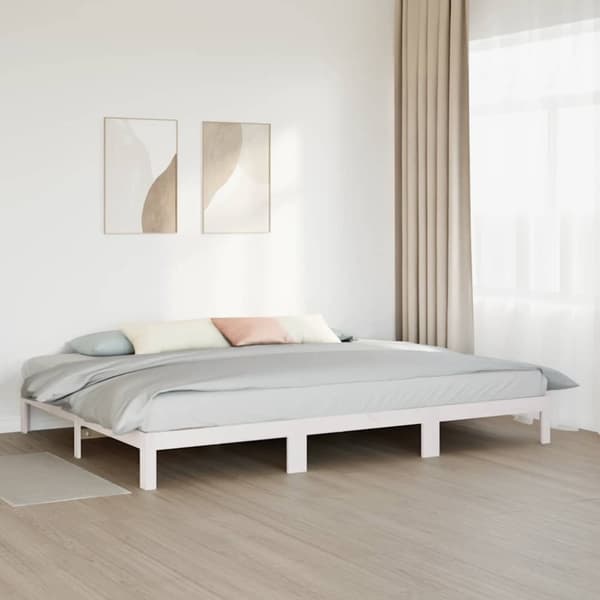 vidaXL Perhesängyn runko ilman patjaa valkoinen 240x200 cm