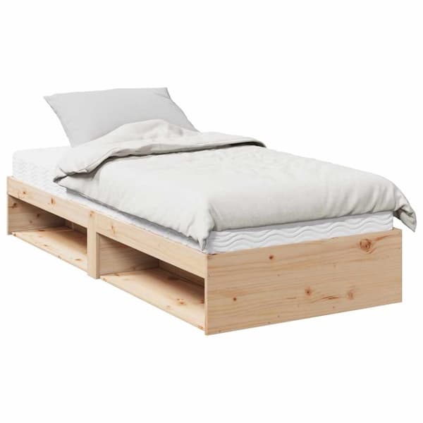 vidaXL Dagbädd med madrass 80x200 cm massiv furu