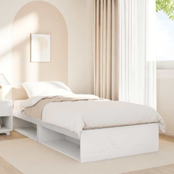vidaXL daybed uden madras 100x200 cm massivt fyrretræ hvid