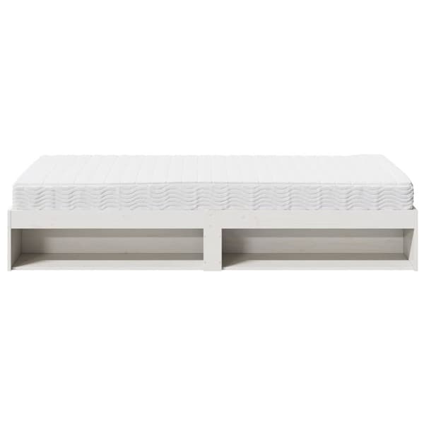 vidaXL daybed uden madras 100x200 cm massivt fyrretræ hvid