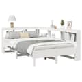 Miniatyrbilde 4 av 11: vidaXL Seng med bokhylle uten madrass hvit 120x190 cm heltre furu