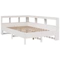 Miniatyrbilde 5 av 11: vidaXL Seng med bokhylle uten madrass hvit 120x190 cm heltre furu