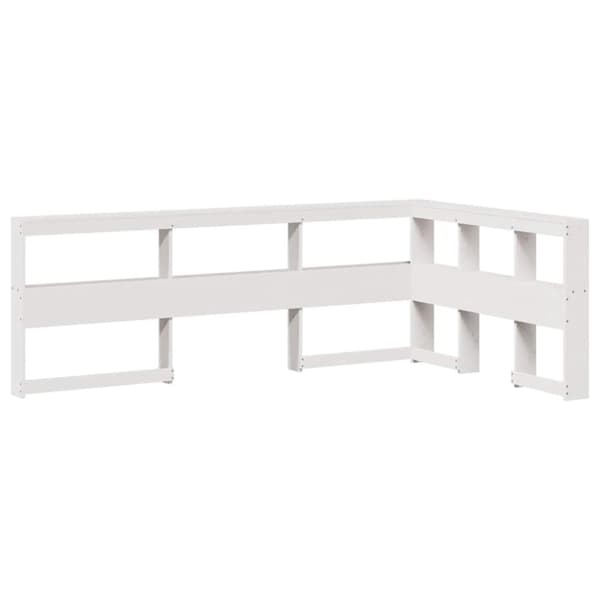 vidaXL Seng med bokhylle uten madrass hvit 120x190 cm heltre furu
