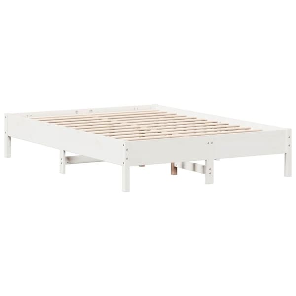 vidaXL Seng med bokhylle uten madrass hvit 120x190 cm heltre furu