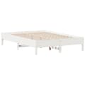 Miniatyrbilde 8 av 11: vidaXL Seng med bokhylle uten madrass hvit 120x190 cm heltre furu