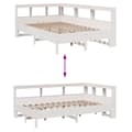 Miniatyrbilde 11 av 11: vidaXL Seng med bokhylle uten madrass hvit 120x190 cm heltre furu