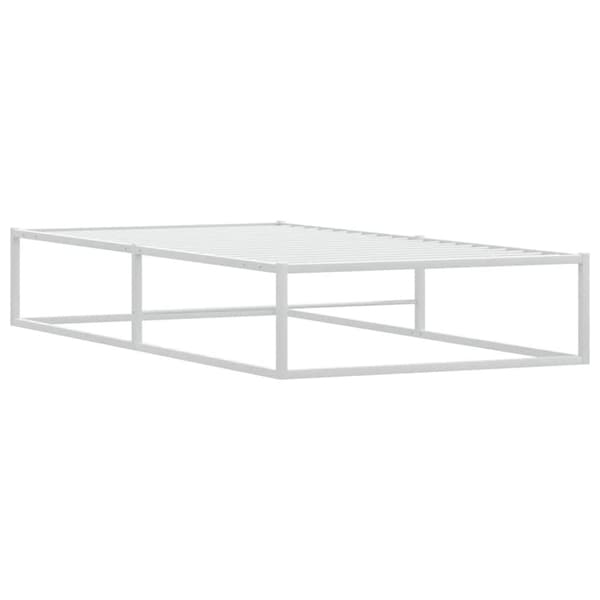 vidaXL Sängynrunko ilman patjaa valkoinen 100x200 cm metallia