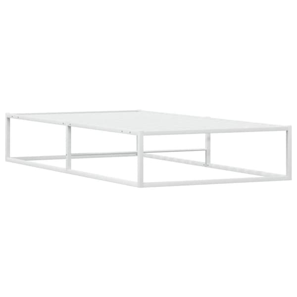 vidaXL Sängynrunko ilman patjaa valkoinen 100x200 cm metallia