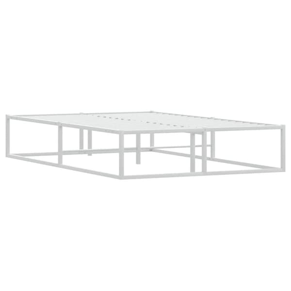 vidaXL Sängynrunko ilman patjaa Valkoinen 120x200 cm Metallia