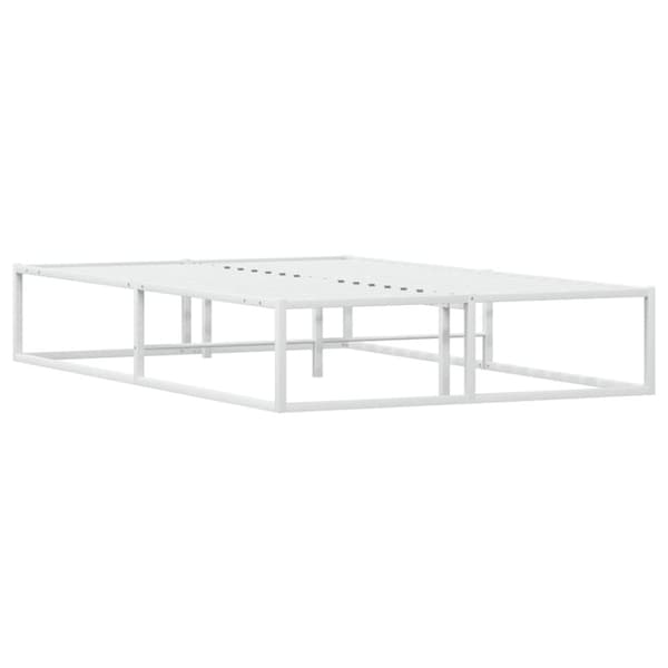 vidaXL Sängynrunko ilman patjaa Valkoinen 120x200 cm Metallia