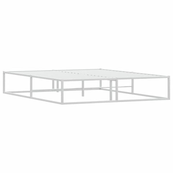 vidaXL Sängynrunko ilman patjaa Valkoinen 160x200 cm Metallia