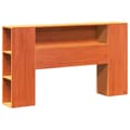 Miniatyrbilde 4 av 8: vidaXL Seng med bokhylle uten madrass voksbrun 135x190 cm heltre furu