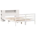 Miniatyrbilde 3 av 7: vidaXL Seng med bokhylle uten madrass hvit 140x190 cm heltre furu