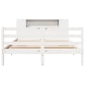 Miniatyrbilde 4 av 7: vidaXL Seng med bokhylle uten madrass hvit 140x190 cm heltre furu