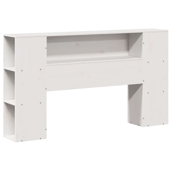 vidaXL Seng med bokhylle uten madrass hvit 140x190 cm heltre furu