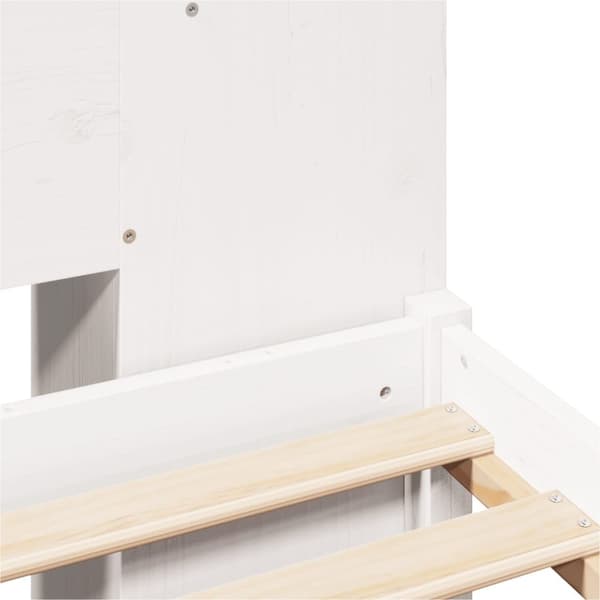 vidaXL Seng med bokhylle uten madrass hvit 140x190 cm heltre furu
