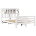 Miniatyrbilde 3 av 8: vidaXL Seng med bokhylle uten madrass hvit 140x190 cm heltre furu