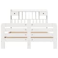 Miniatyrbilde 4 av 8: vidaXL Seng med bokhylle uten madrass hvit 140x190 cm heltre furu