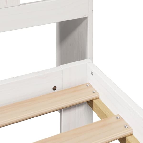 vidaXL Seng med bokhylle uten madrass hvit 140x190 cm heltre furu