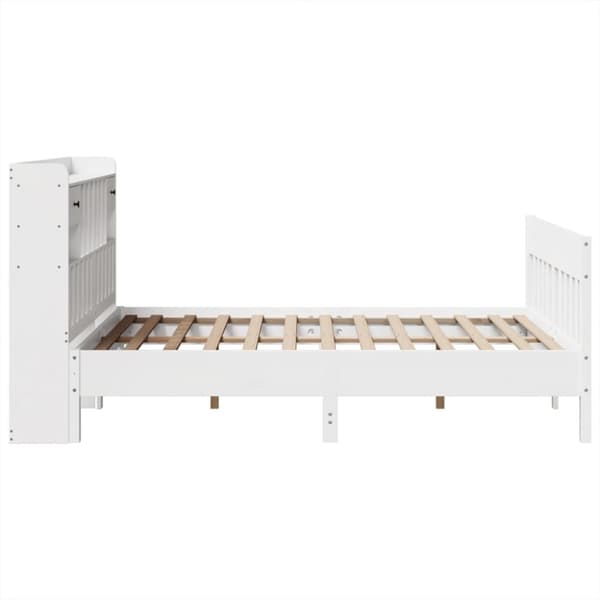 vidaXL Sängram utan madrass vit 160x200 cm massiv furu