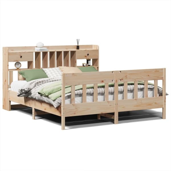 vidaXL Sengeramme med madrass 200x200 cm heltre furu