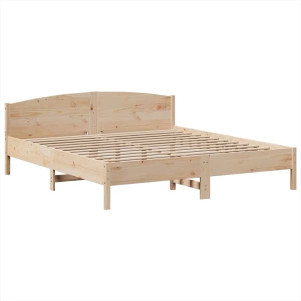 vidaXL Sänky kirjahyllyllä ilman patjaa 200x200 cm täysi mänty
