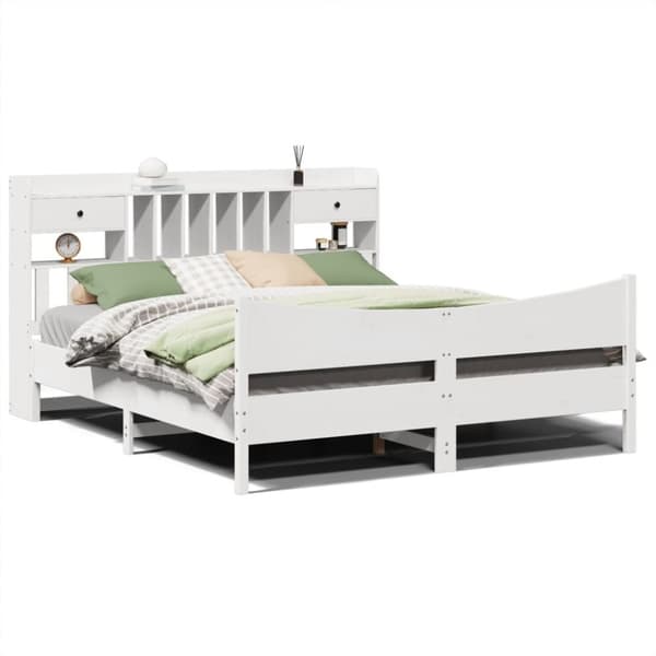 vidaXL Sengeramme uten madrass hvit 180x200 cm heltre furu