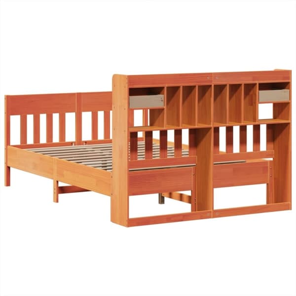 vidaXL Sengeramme uten madrass voksbrun 140x200 cm heltre furu