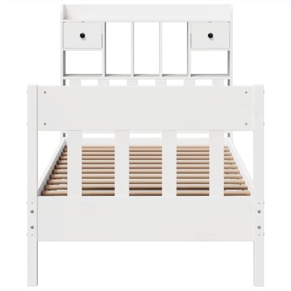 vidaXL Sengeramme uten madrass hvit 100x200 cm heltre furu