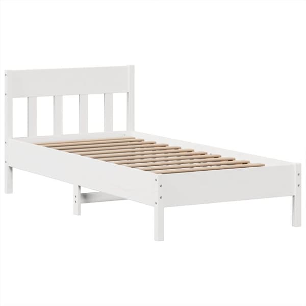 vidaXL Sengeramme uten madrass hvit 100x200 cm heltre furu