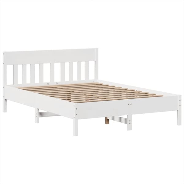 vidaXL Sengeramme uten madrass hvit 140x200 cm heltre furu
