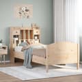 Miniatyrbilde 1 av 7: vidaXL Seng med bokhylle uten madrass 75x190 cm heltre furu