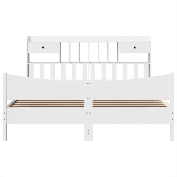 vidaXL sengeramme uden madras 200x200 cm massivt fyrretræ hvid