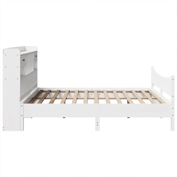 vidaXL sengeramme uden madras 200x200 cm massivt fyrretræ hvid