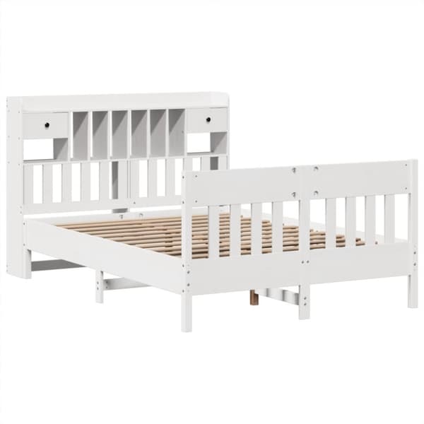 vidaXL Sengeramme uten madrass hvit 140x190 cm heltre furu