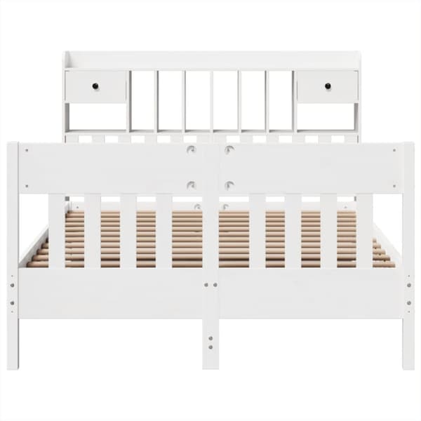 vidaXL Sengeramme uten madrass hvit 140x190 cm heltre furu