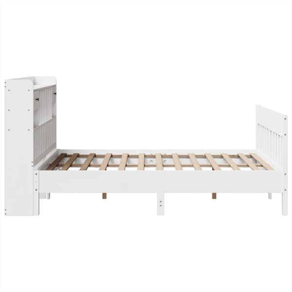 vidaXL Sengeramme uten madrass hvit 140x190 cm heltre furu
