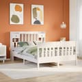 Miniatyrbilde 1 av 8: vidaXL Sengeramme uten madrass hvit 140x190 cm heltre furu
