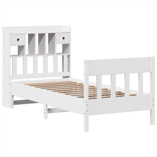 vidaXL Sengeramme uten madrass hvit 75x190 cm heltre furu
