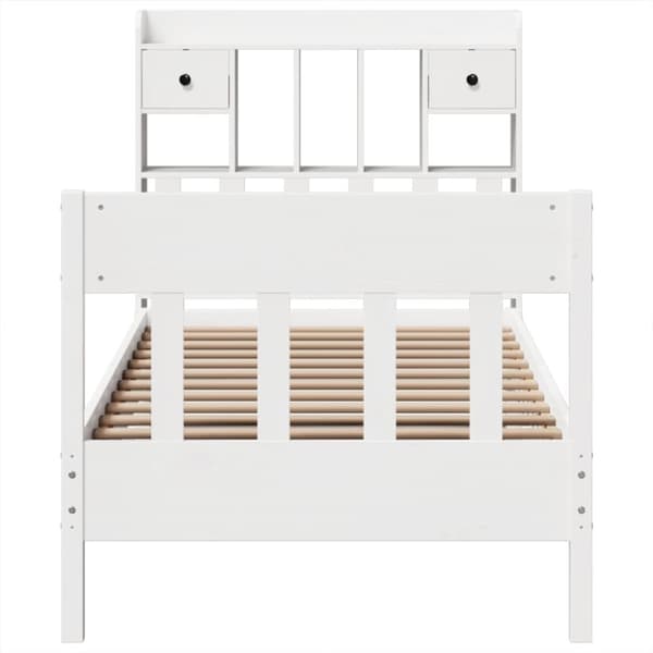 vidaXL Sengeramme uten madrass hvit 75x190 cm heltre furu