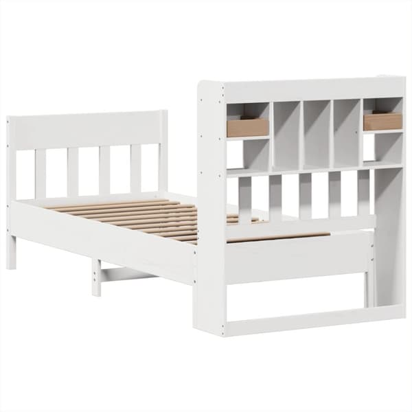 vidaXL Sengeramme uten madrass hvit 75x190 cm heltre furu