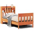 Miniatyrbilde 2 av 9: vidaXL Sengeramme uten madrass voksbrun 75x190 cm heltre furu