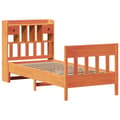 Miniatyrbilde 3 av 9: vidaXL Sengeramme uten madrass voksbrun 75x190 cm heltre furu