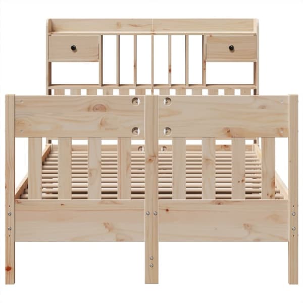 vidaXL Sengeramme uten madrass hvit 135x190 cm heltre furu