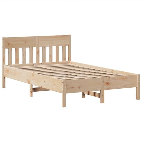 vidaXL Sengeramme uten madrass hvit 135x190 cm heltre furu