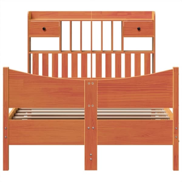 vidaXL Sengeramme uten madrass brun 135x190 cm heltre furu