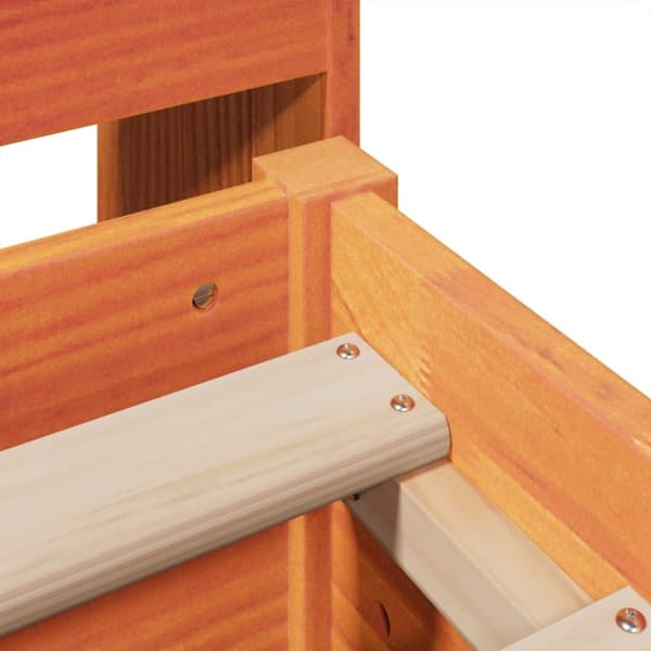 vidaXL Sengeramme uten madrass voksbrun 140x190 cm heltre furu