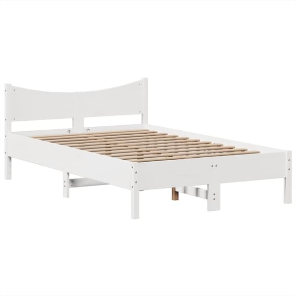 vidaXL Sengeramme uten madrass hvit 135x190 cm heltre furu