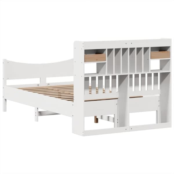 vidaXL Sengeramme uten madrass hvit 135x190 cm heltre furu