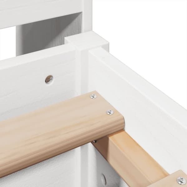 vidaXL Sengeramme uten madrass hvit 135x190 cm heltre furu